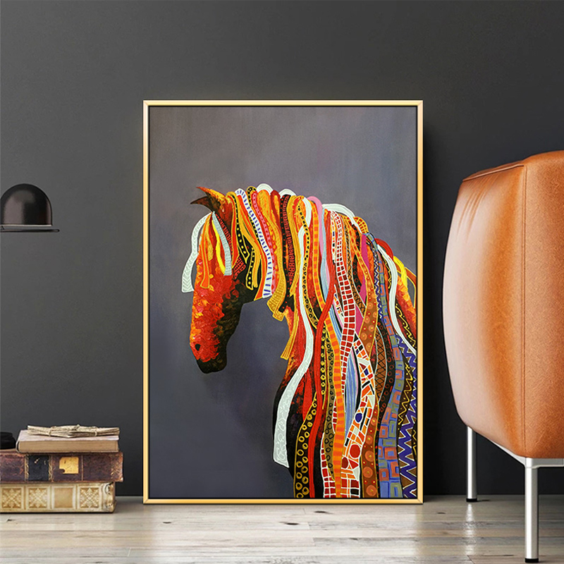 Абстрактная картина маслом фигура лошади, вышитая крестиком, точечная алмазная вышивка бисером, крыльцо, лошадь к успеху, атмосферная 5d алмазная живопись, полная бриллиантов, новый стиль