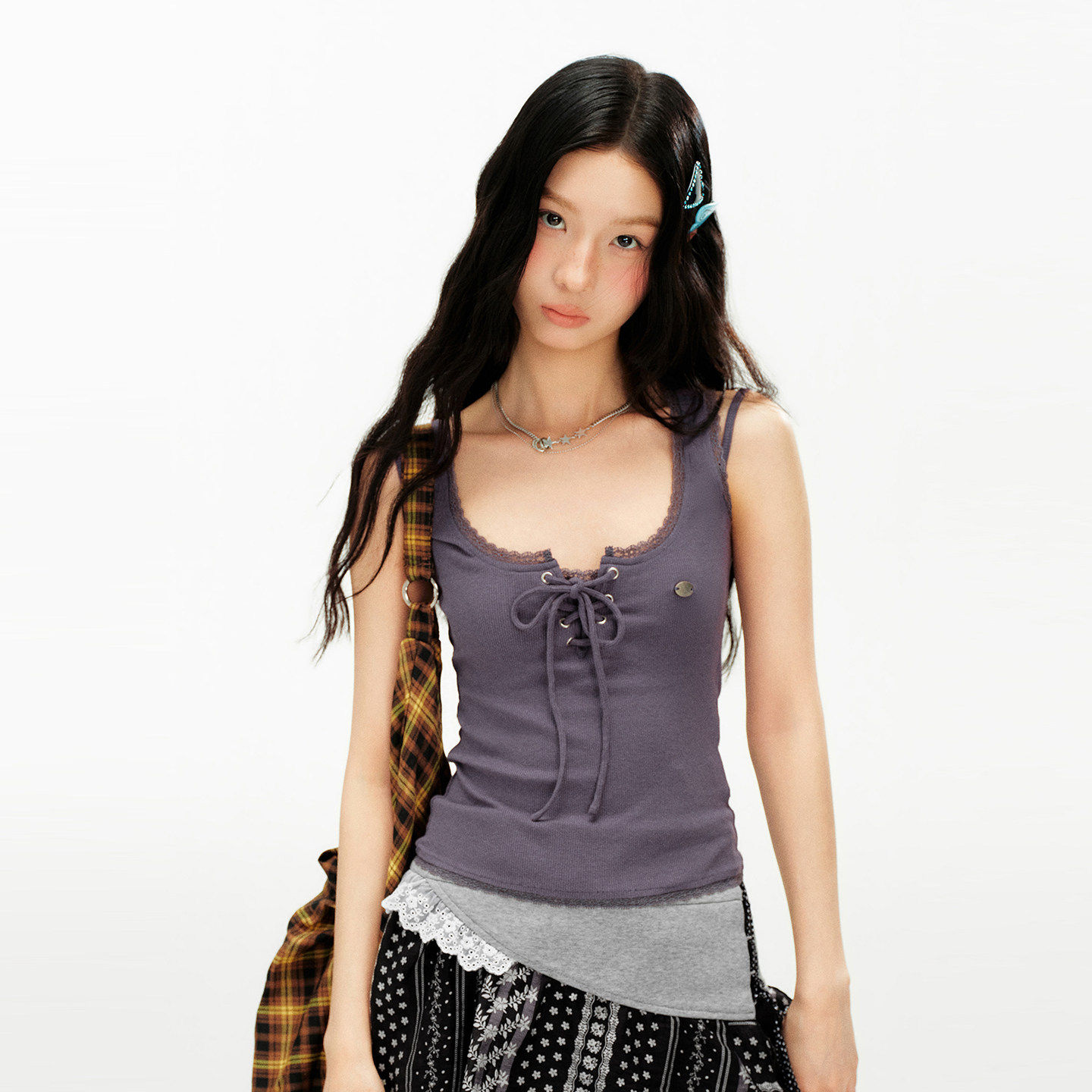 Lsland Lace-up Strappy Vest for Women, New Summer Style, Sexy and Slim Fit Top