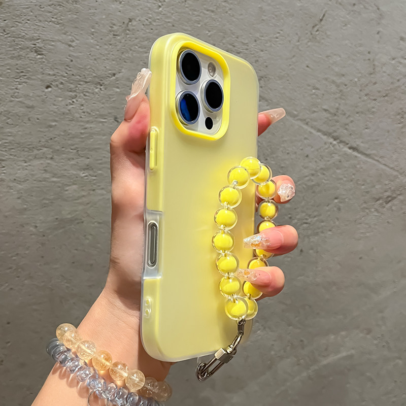 ins纯色适用苹果18promax手机壳iPhone17air新款16pro简约手链苹果12全包硅胶15Plus高级女生14防摔13保护套