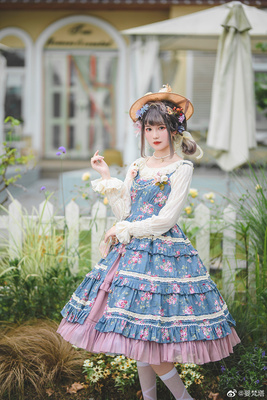 taobao agent Infanta婴梵塔lolita*卡罗拉小花园*棉布碎花JSK优雅正腰洛丽塔裙