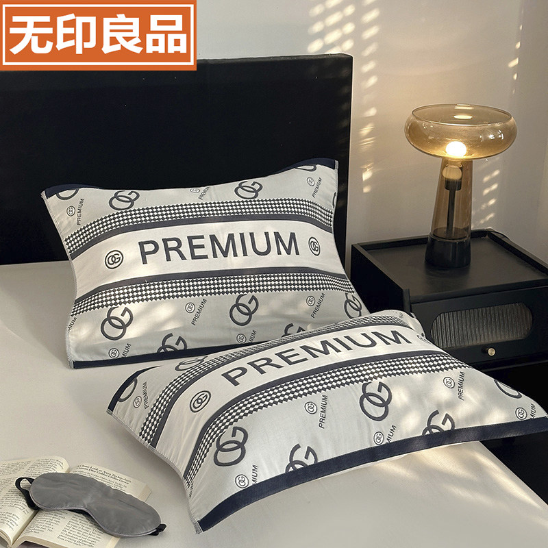 Muji 2026 новая хлопковая подушка-полотенце парная упаковка 45x65 легкая роскошная нескользящая наволочка для одной подушки полотенце из чистого хлопка