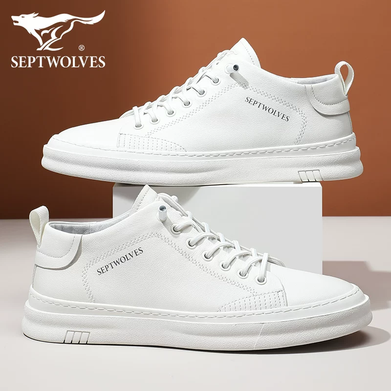 Кроссовки Septwolves мужские спортивные кроссовки весна-осень новые мужские кеды белая кожа повседневные кеды натуральная кожа лёгкая роскошь белые кеды