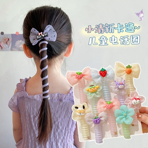 Детский высокий телефон, эластичный безвредный аксессуар для волос, не повреждает волосы, 2024 года, новая коллекция