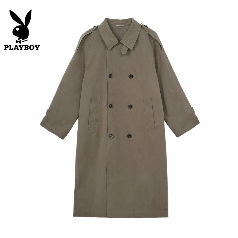 Ветровка кофейного цвета Playboy American cleanfit с воротником-стойкой, мужское двубортное пальто средней длины, куртка для пригородных поездок