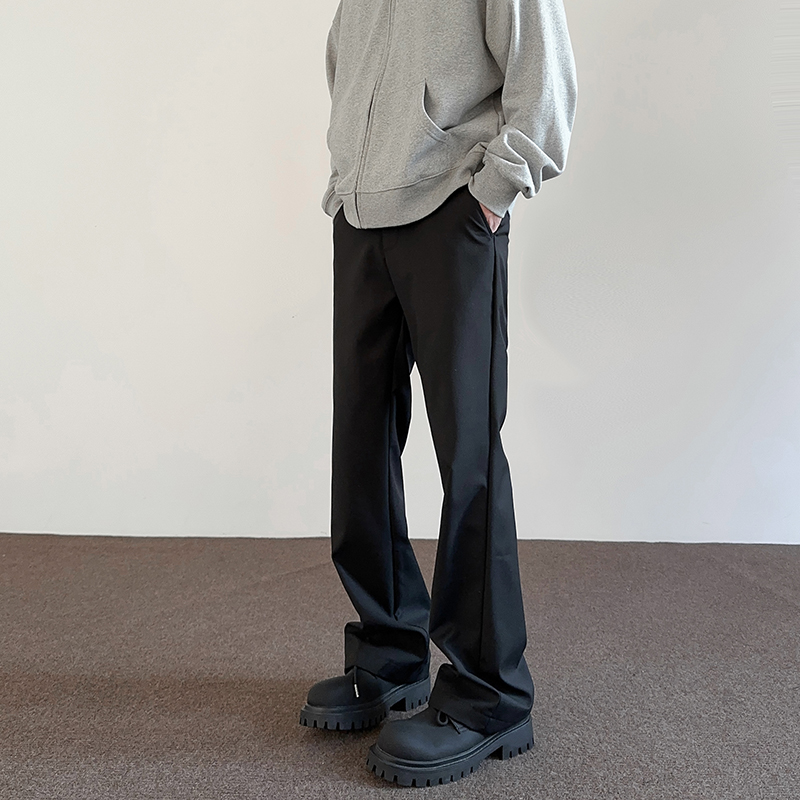 брюки apuee American high street cleanfit profile, черные повседневные брюки для мужчин и женщин, прямые брюки vibe с микро-притачкой