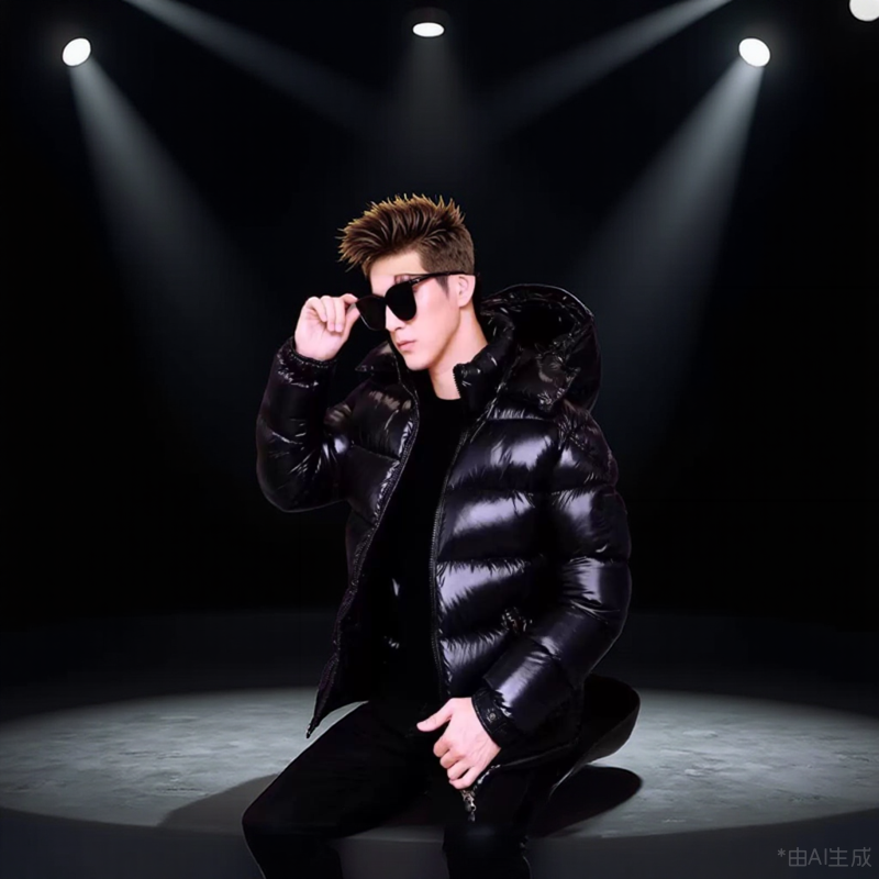 Зимняя мужская высокая пушистая одноразовая шапка-ушанка Northeast ice and Snow World, утолщенная блестящая короткая куртка-пуховик couple style-30