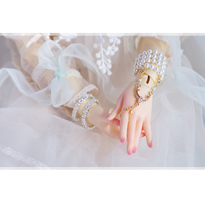 taobao agent R.I.A原创『黛西』白色复古仿盖茨比bjd62大女娃裙搭配手链X119