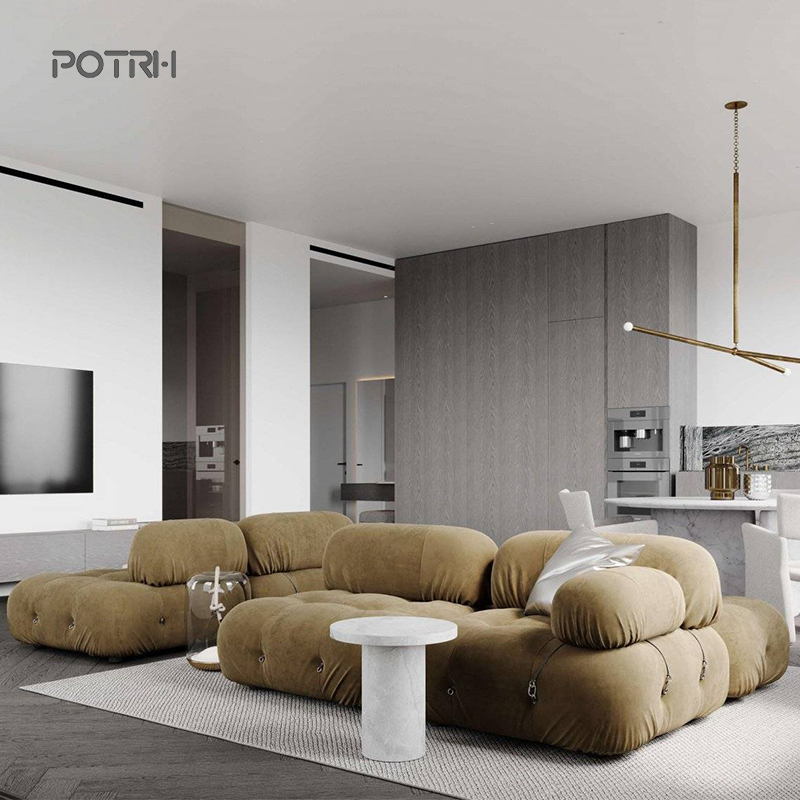 Ткань для гостиной в кремовом стиле Mario Chameleon Wabi-sabi cream с креативным дизайном, французский диван-модуль, свободная комбинация