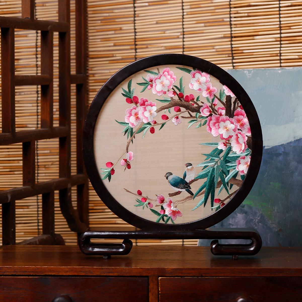 Сучжоуская вышивка украшает рабочий стол, экран, нематериальное культурное наследие, подарочный стол для иностранцев, двусторонняя вышивка, бизнес-сувениры