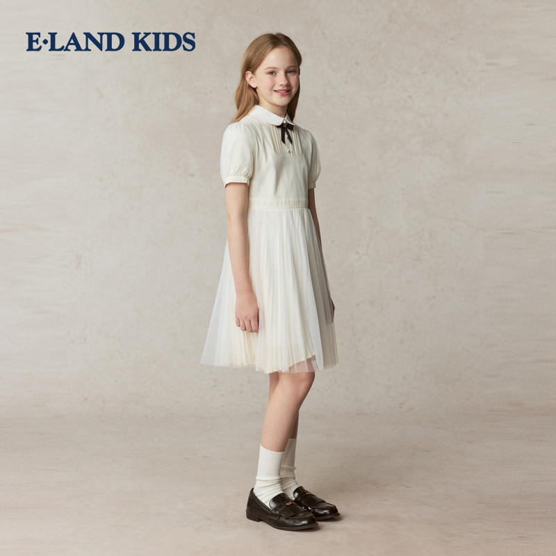 eland kids clothing/ детская одежда для девочек; платье для девочек; коллекция 2025 года; летние новинки; юбка в балетном стиле; платье для выпускного вечера
