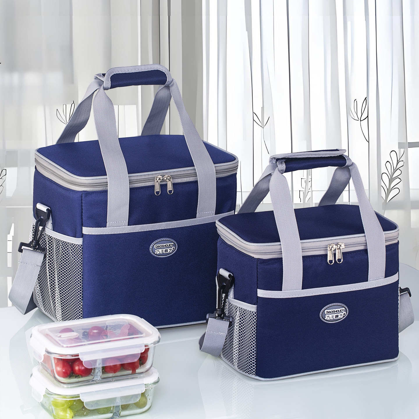 Изоляционная сумка портативная сумка-ланч-бокс из алюминиевой фольги, утолщенная рисом, сумка-тоут большой емкости, уличная водонепроницаемая сумка-холодильник для ланча