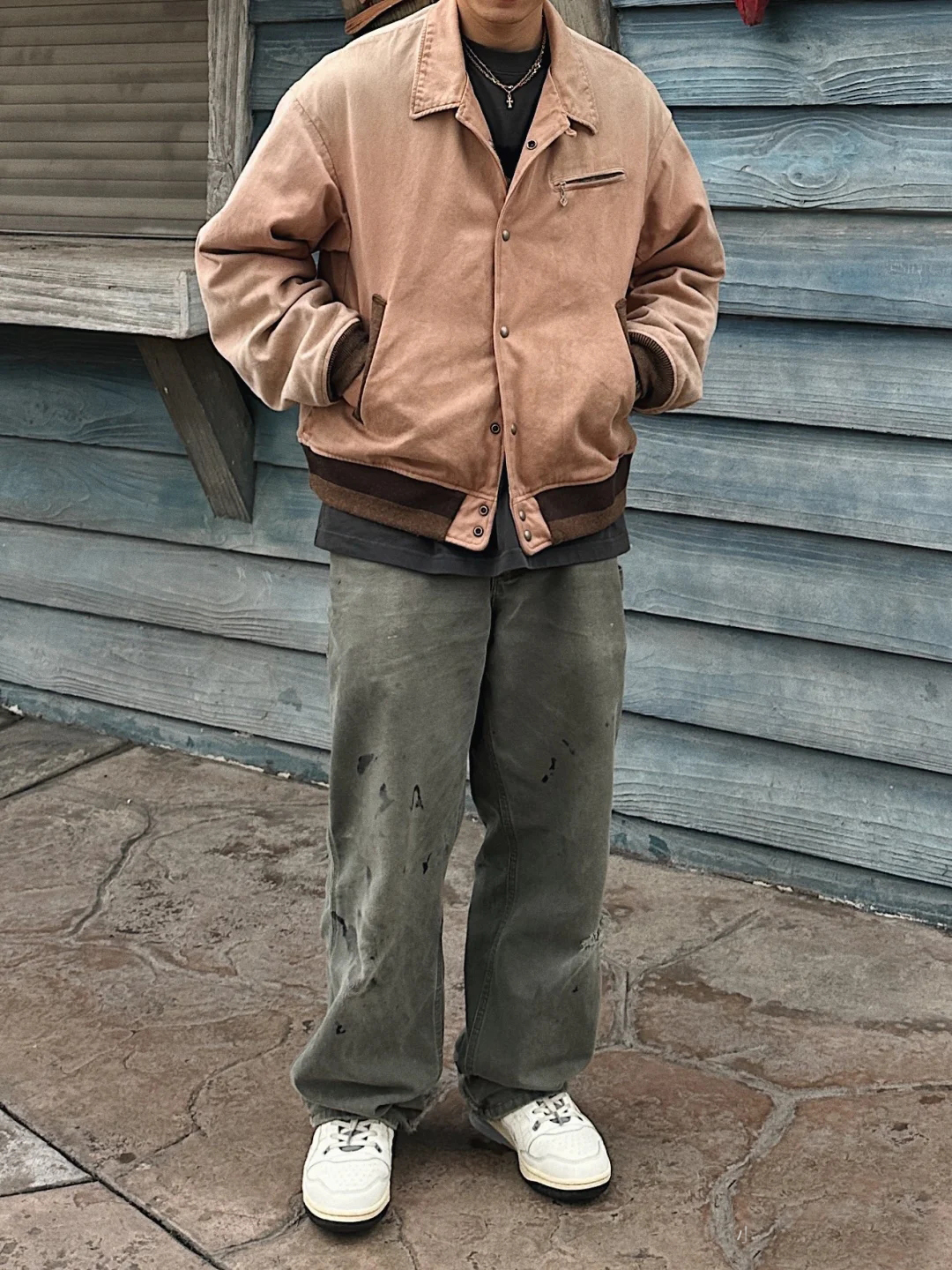 Куртка VISVIM FIL 22AW Byron Drivers JKT Nakamura Nissei из выстиранного и потертого хлопчатобумажного жакета
