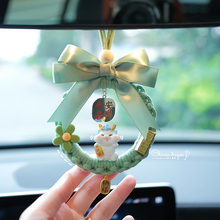 2024 New the Year of the Loong Rearview Mirror Car Pendant Car Rope Weaving Car Hanging Diy Rope Weaving Material Bag Gift