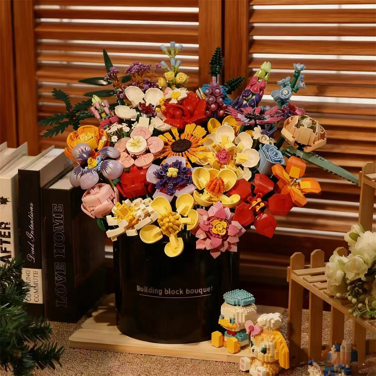 2025 новый набор букетов из строительных блоков, подходящий для Lego eternal flower rose hug bucket - ценный подарок для девушки
