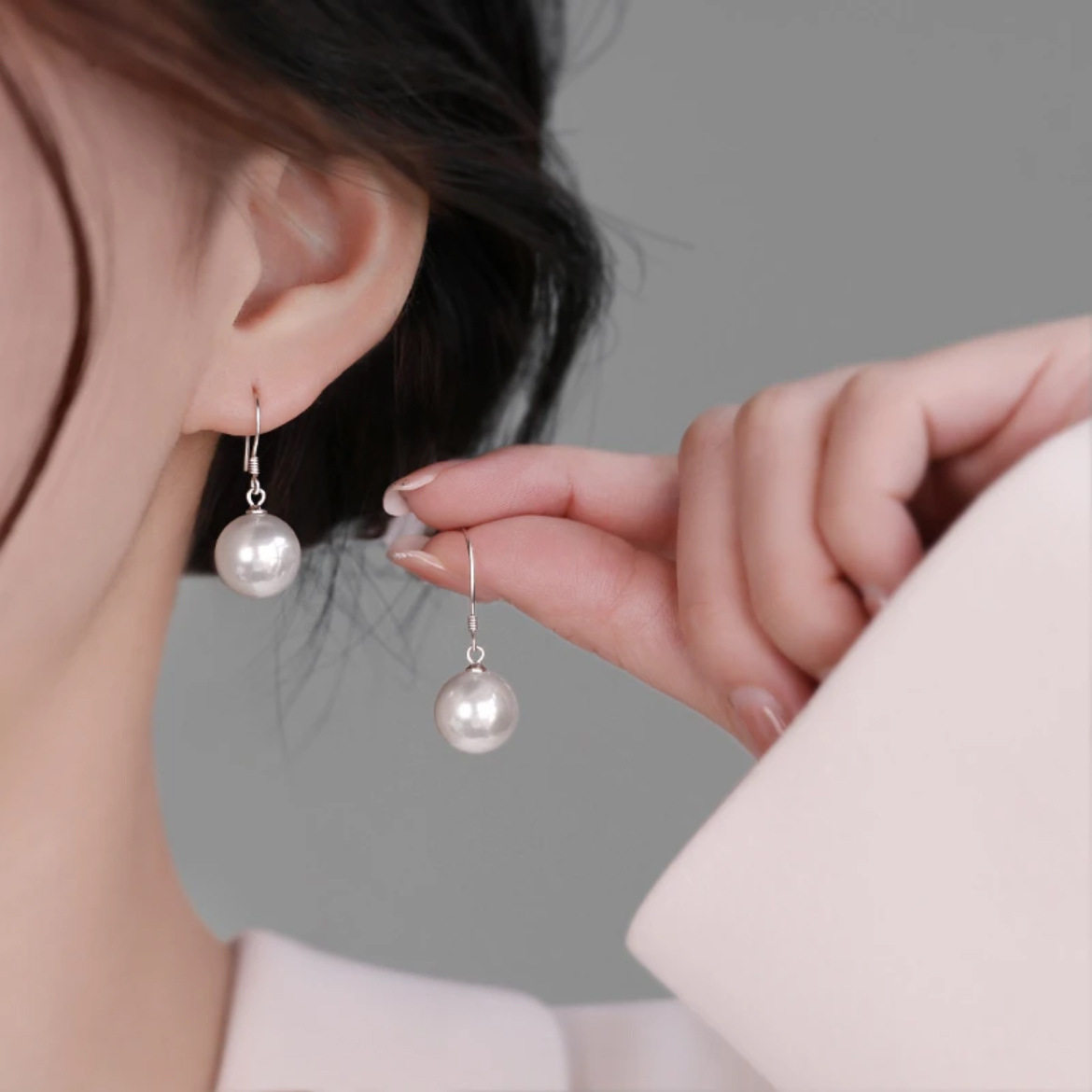 Шэньчжэнь Xujia Xujia s925 ушной крючок для всего тела корейские простые серьги с жемчугом из бисера женская индивидуальность легкая роскошная мода