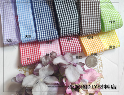 taobao agent 40mm蝴蝶结格子丝带丝带手工DIY材料辅料满49包邮