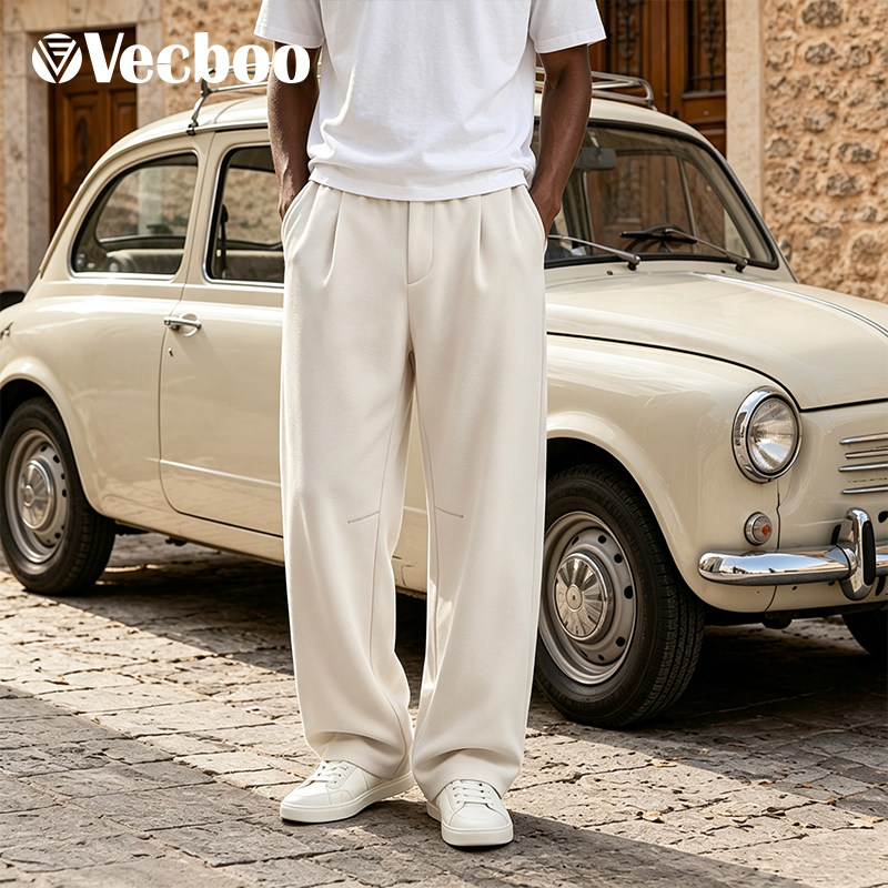 Спортивные брюки Vecboo, мужские летние свободные брюки для тренировок по фитнесу, дышащие прямые повседневные брюки из тенсела, свободные защитные брюки
