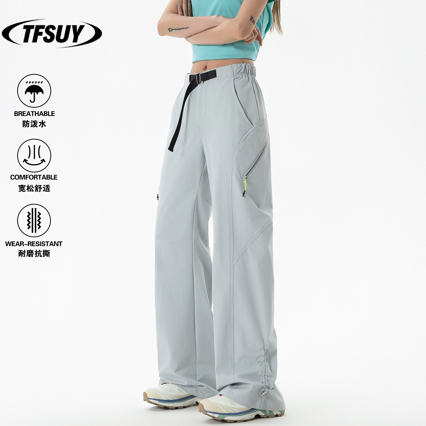 TFSUY, уличные водоотталкивающие и быстросохнущие штурмовые брюки micro-la soft shell, женский свободный повседневный альпинистский комбинезон