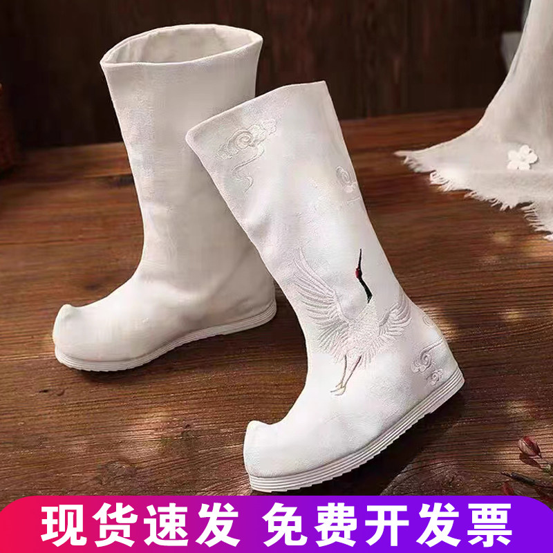 Ботинки Hanfu, мужские и женские, потому что обувь в старинном стиле, изготовленная в эпоху династии Мин, с деформированной головкой и внутренней отделкой, тканевые ботинки в стиле ретро средней длины, сапоги для мыла, офицерские и солдатские ботинки