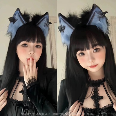 taobao agent 【芝士猫】万圣节仿真猫咪兽耳lolita库洛米辣味甜豆小物头发箍kc