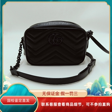 98新GUCCI/古驰马蒙相机包黑色牛皮正品公价13500