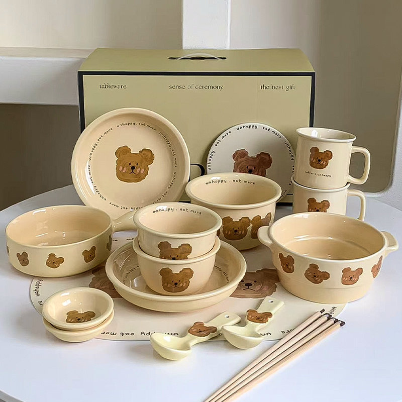набор скандинавской посуды emo bear ins tableware рисовая миска ins wind тарелка ins wind набор посуды ins wind