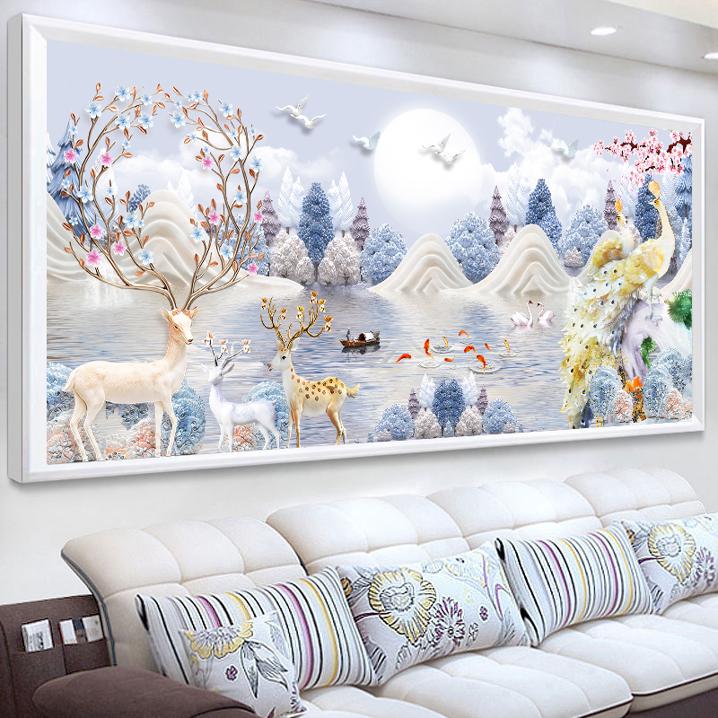 Высококачественная вышивка крестиком fortune elk peacock 2025, новый стиль, вышивка нитками для гостиной, сделай сам, простая и современная