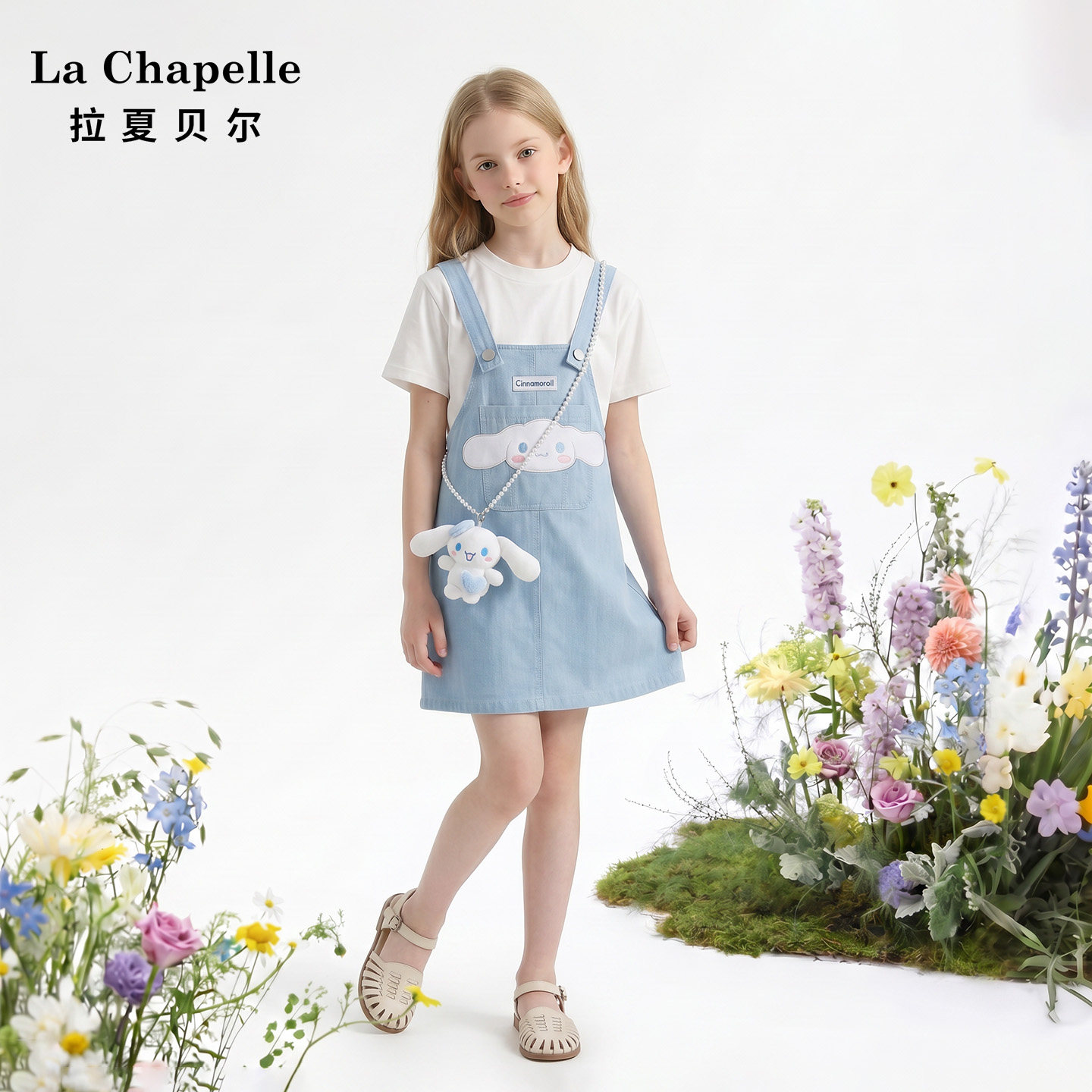 La Chapelle/ детская одежда, летнее платье для девочек с короткими рукавами, поддельная детская юбка на подтяжках с героями мультфильмов, тонкая трендовая