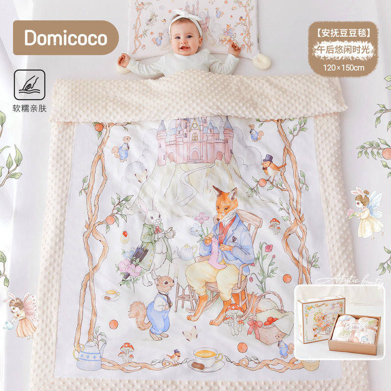 Детское одеяло в горошек Domicoco, детское осенне-зимнее одеяло, модальное одеяло для новорожденных, детское одеяло с кондиционером, одеяло