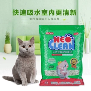 Neo Tianjing Классический наполнитель для кошачьего туалета с тофу, зеленый чай, 6 л, 2,5 кг, дезодорирующий комкующийся наполнитель для туалета с низким содержанием пыли, дезодорирующий наполнитель для кошачьего туалета для котят