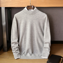 23 Year New Ordos Autumn 100% Cashmere Sweater Men's Half High Neck Thickened Bottom Pure Knitted Sweater