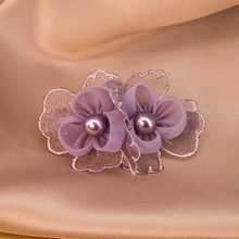 Head flower 2024 internet celebrity hair card women's new embroidered bow hair clip with low hair volume, high-end headwear with a back spoon hair accessory