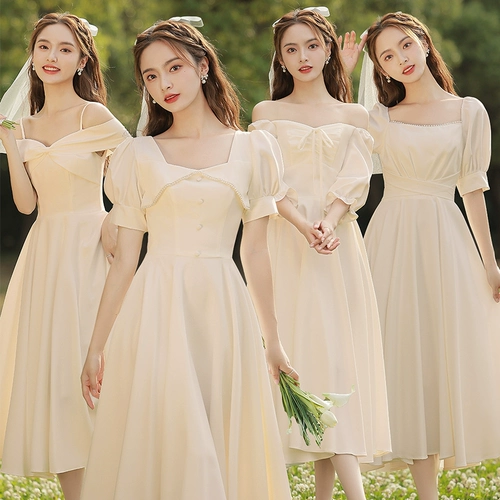 Платье подружки невесты, длинное вечернее платье, юбка, средней длины, городской стиль, по фигуре