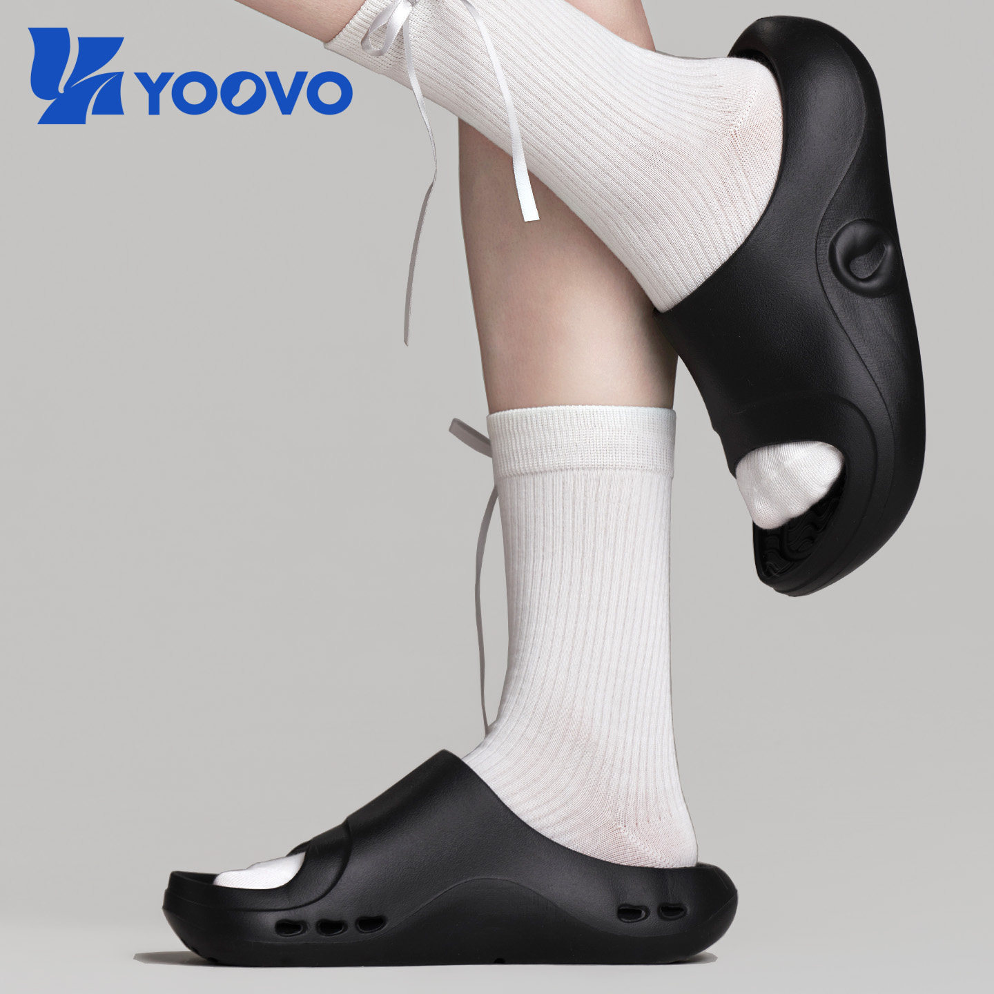 Спортивные трехцветные шлепанцы YOOVO YOOVO с амортизацией для женщин и мужчин-геев черного, белого и серого цветов