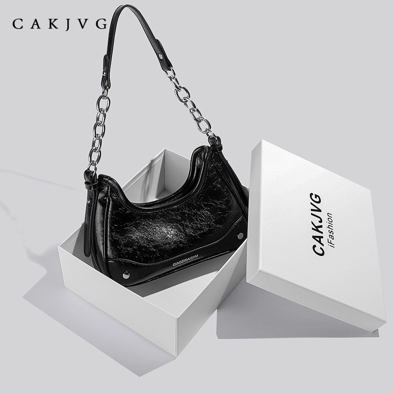 Сумки CAKJVG, нишевая цепочка, сумка для подмышек в стиле hot girl, новинка 2023 года, модная высококачественная сумка-мессенджер на одно плечо
