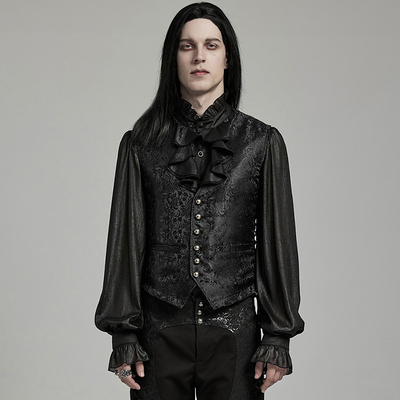 taobao agent ╋魔叹╋PUNKRAVE哥特GOTHIC复古贵族华丽提花V领男士马甲 WY1623