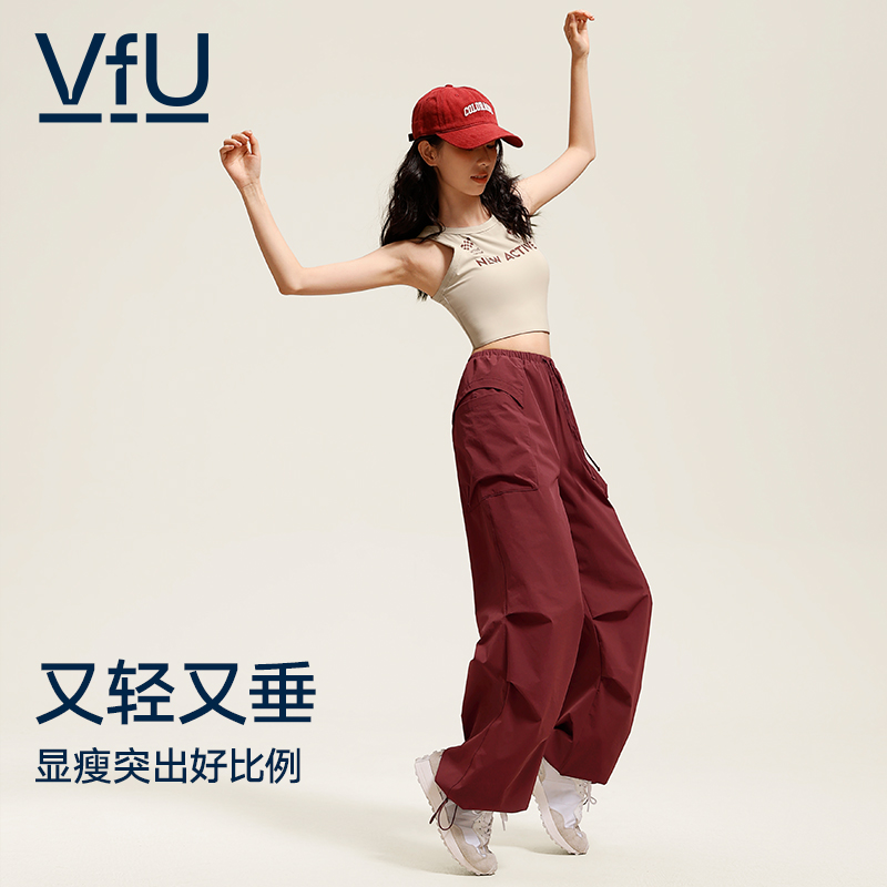 Комбинезоны VfU, повседневные спортивные брюки, женский весенний новый стиль, корсет для бега, свободные брюки с высокой талией, широкие брюки