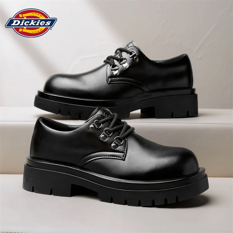 Dickies/ мужская повседневная кожаная обувь черного цвета; сезон осень; новинка 2026 года; мужские деловые туфли-дерби в британском стиле на толстой подошве; XR