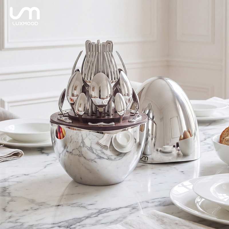 LUXMOOD home furniture легкие роскошные высококачественные ножи и вилки, китайская и западная посуда, ложки, бытовой набор magic egg из нержавеющей стали