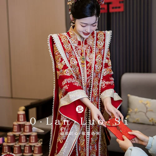 Демисезонное элитное ханьфу для невесты, 2024 года