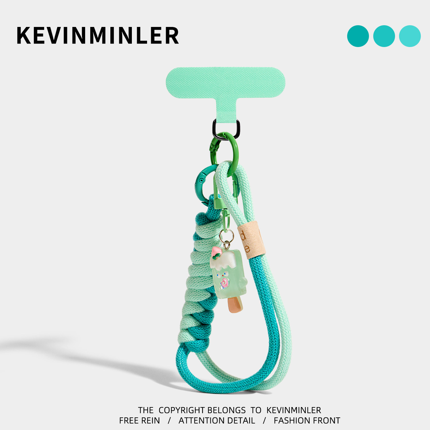 Оригинальный летний мятно-зеленый брелок для мобильного телефона KEVINMINLER, сумка на шнурке, брелок-подвеска высокого класса, подарок