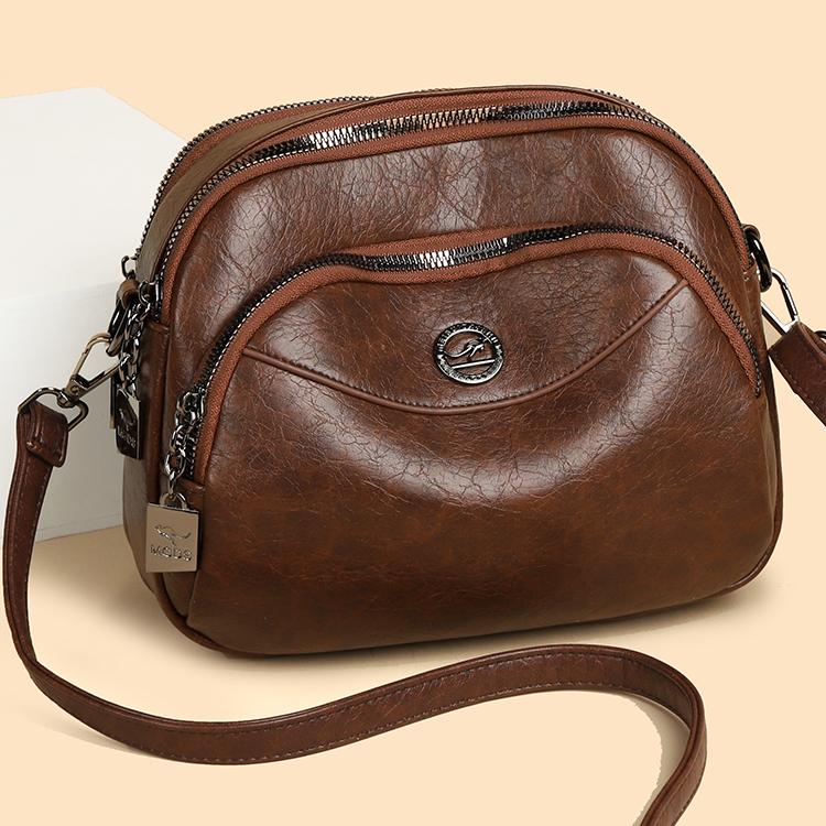 Бренд Tide, маленькая женская кожаная сумка, новинка зимы 2025, женская модная сумка-мессенджер на одно плечо, многослойная сумка для мамы среднего возраста