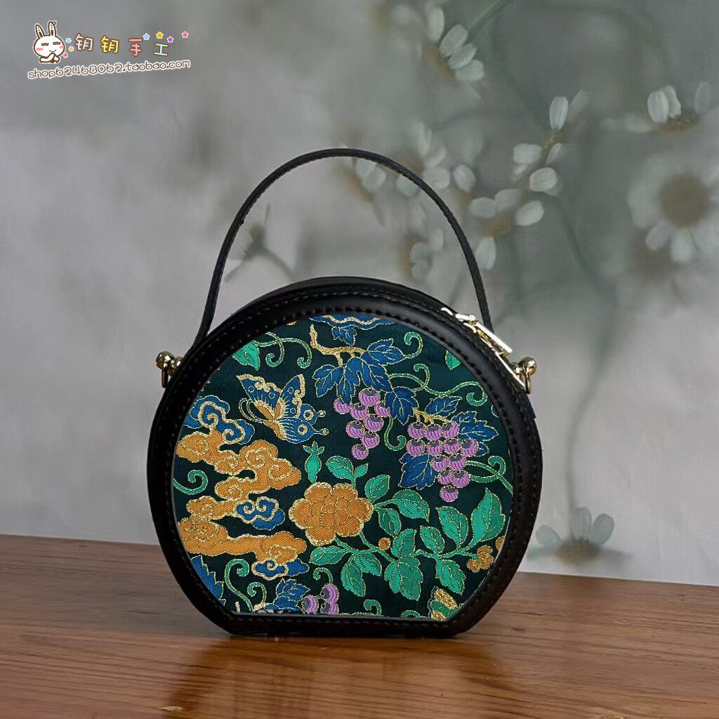 Круглая сумка для торта fight leather предпродажный ключ key кожаная сумка ручной работы Song Jin bag сумка из самодельного материала diy избавляет от скуки ручное шитье