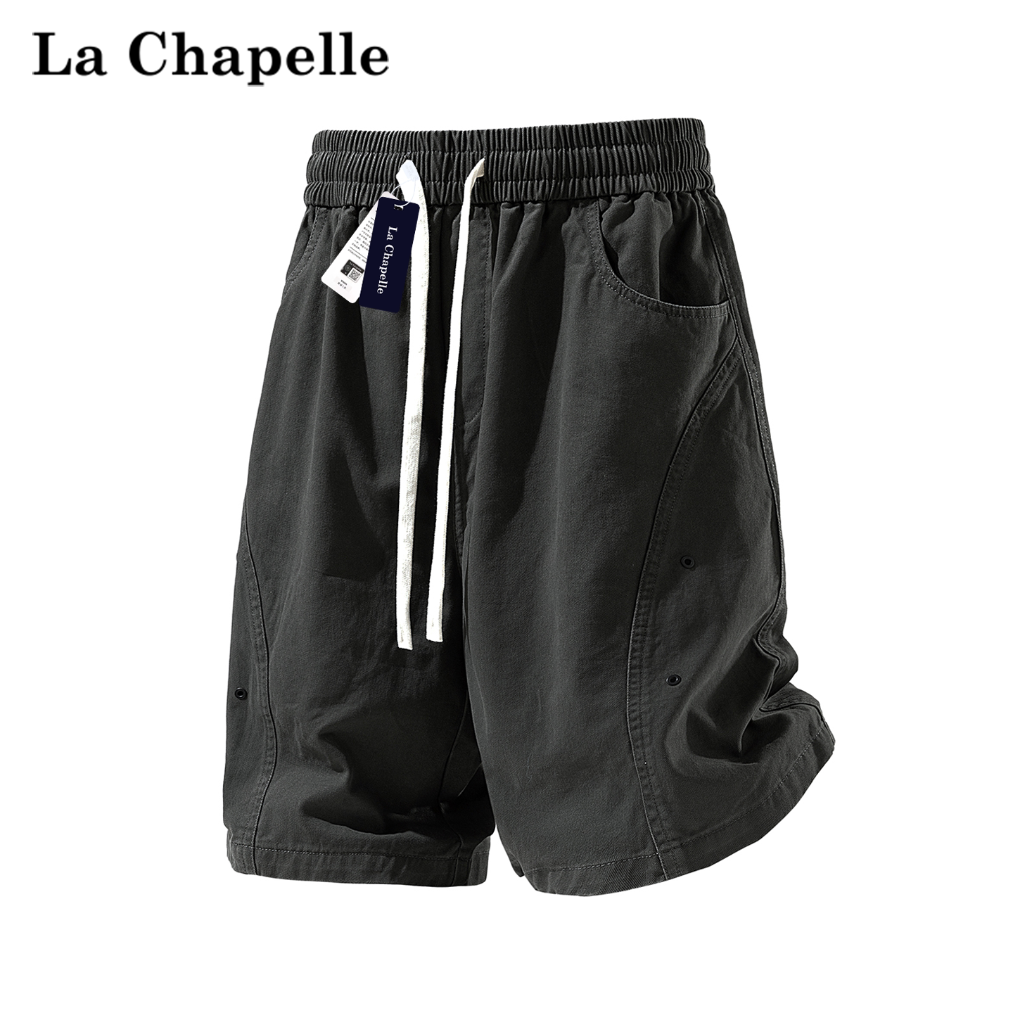 La Chapelle/ постиранные американские прямые брюки из чистого хлопка с пятью точками, новинка лета 2026, повседневные спортивные мужские свободные шорты