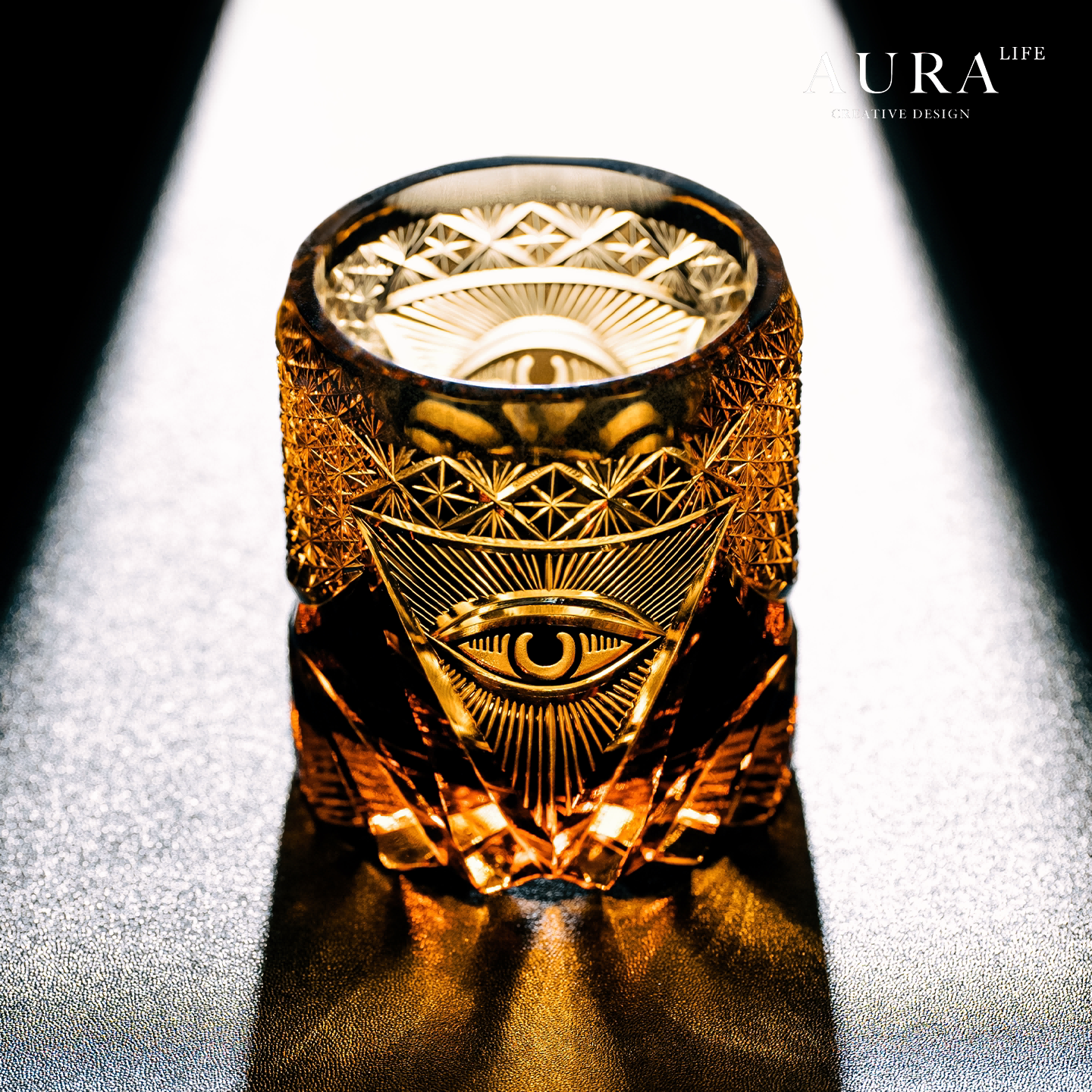 AURA's Eye of God Edo Kiriko - элитный нишевый Западный бокал ручной работы для вина, Хрустальный бокал для виски