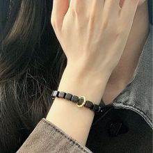 Xiaohongshu's popular ebony block running bracelet with minimalist design for men and women's cultural and playful bracelets, simple and indifferent bracelet