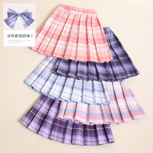 2024 Spring/Summer JK Checkered Skirt Girls' Half Skirt Summer Children's Baby Short Skirt High Waist Slim Pleated Skirt Korean Edition