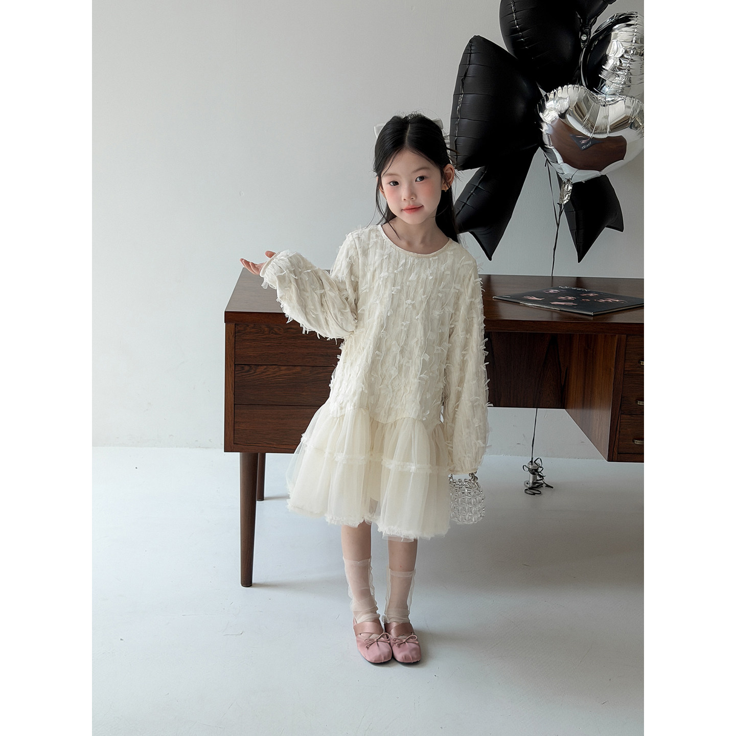 Harper kids/ детская одежда, платье во французском стиле для девочек, осеннее платье принцессы с объемной текстурой и длинными рукавами для девочек