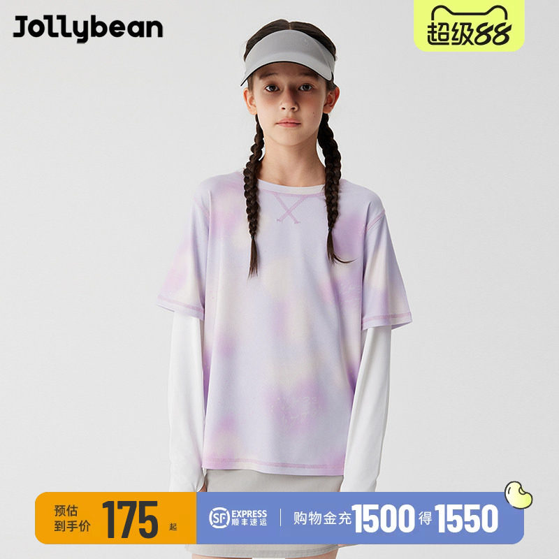 jollybean / солнцезащитная одежда tie-dye / коллекция 25 осенних костюмов для мальчиков и девочек с имитацией солнцезащитного крема, состоящий из двух частей топ с длинными рукавами tie-dye