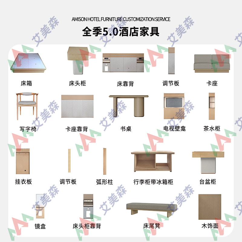 Всесезонная оранжевая Гостиничная мебель Hanting Xingcheng Manxin, Прикроватная тумбочка, Диван, письменный стол, Журнальный столик, Багажная полка на заказ